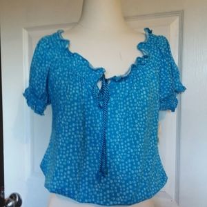 Belle Du Jour Blouse with Shirred Waist and Sleeve